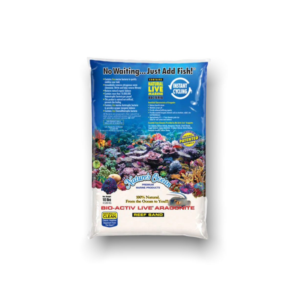 Natures Ocean Bio-Activ Reef Sand (White) - 10Lb