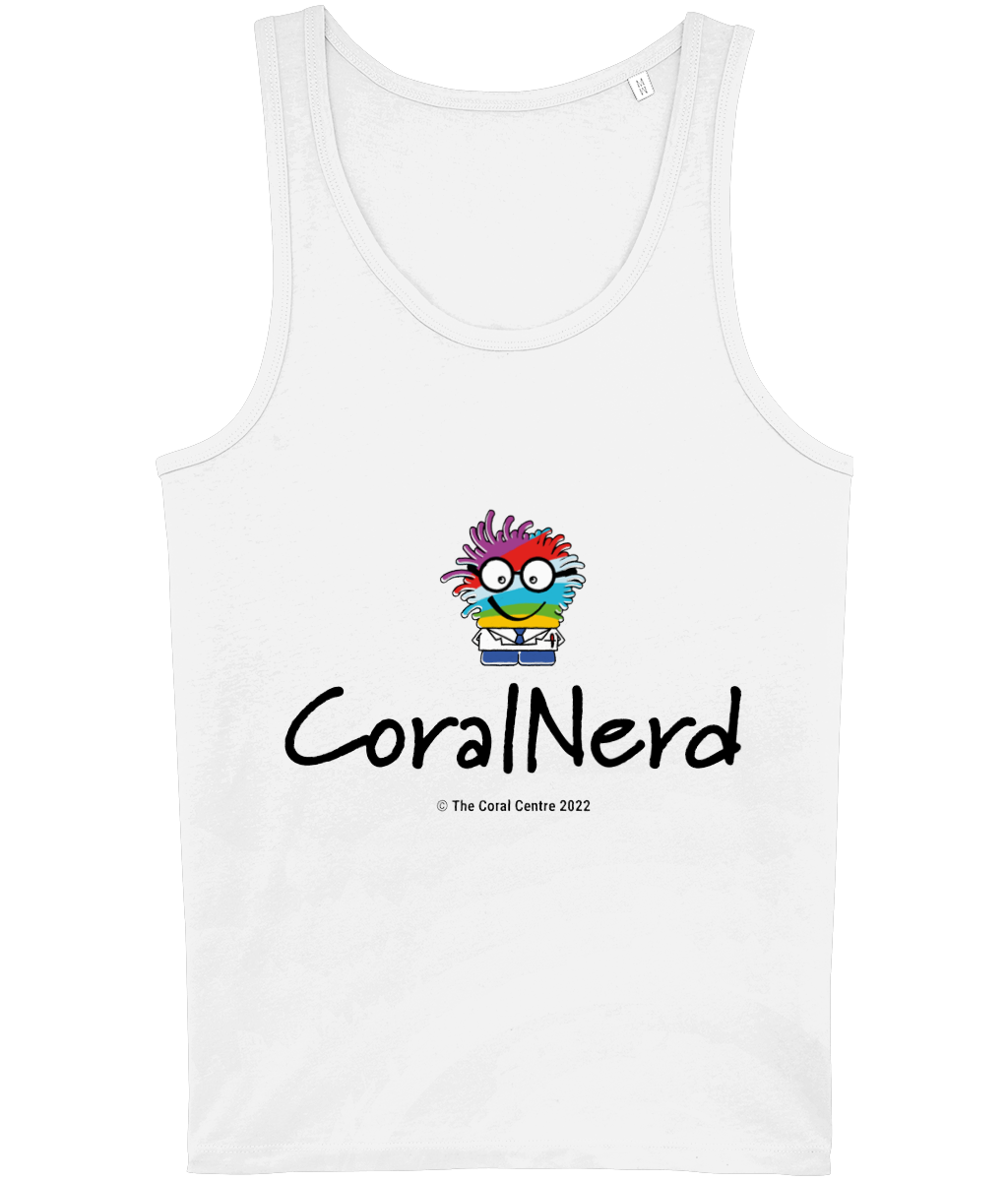 CoralNerd Mens White Tank Top