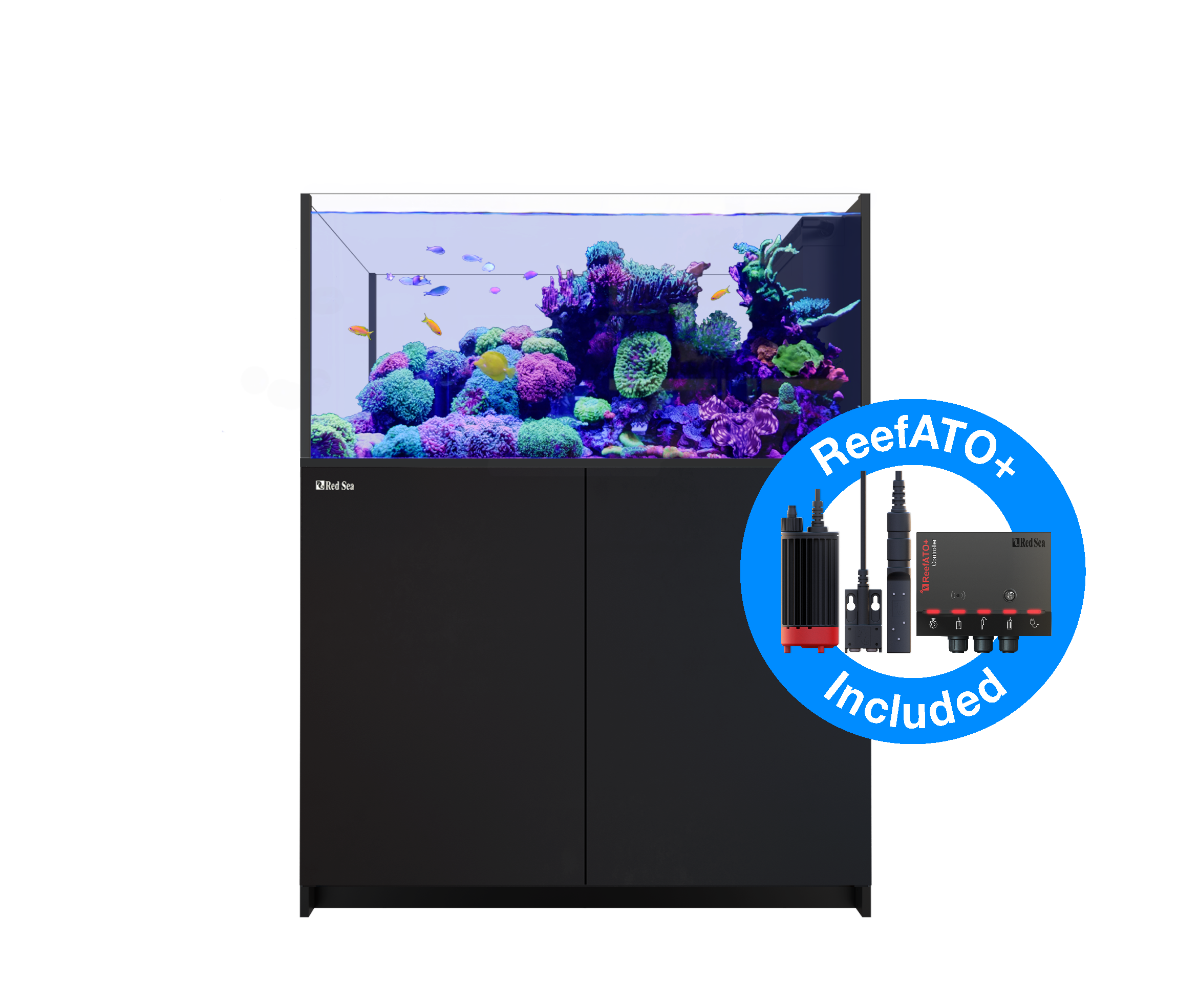 Red Sea Reefer G2+ 500 Deluxe Peninsula Aquarium - Black (3 x ReefLED 90)