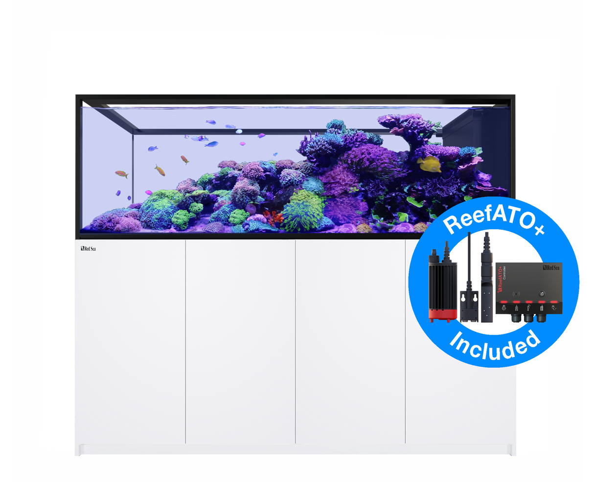 Red Sea Reefer G2+ 950 Deluxe Peninsula Aquarium - White (3 X ReefLED G2 170)