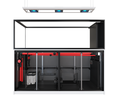 Red Sea Reefer G2+ 950 Deluxe Peninsula Aquarium - White (3 X ReefLED G2 170)
