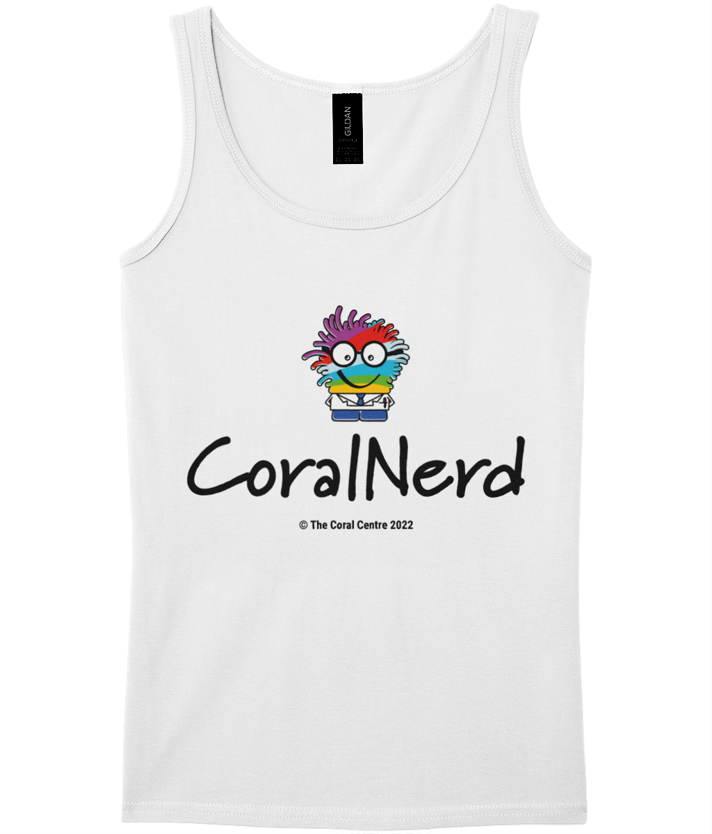 CoralNerd Ladies White Tank Top